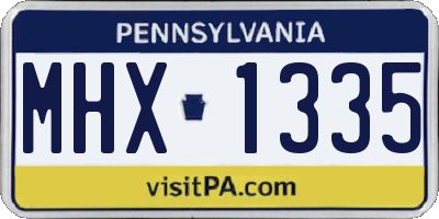 PA license plate MHX1335