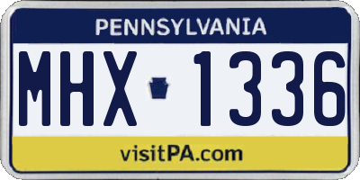 PA license plate MHX1336