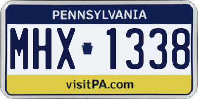 PA license plate MHX1338