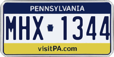 PA license plate MHX1344