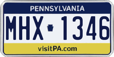 PA license plate MHX1346