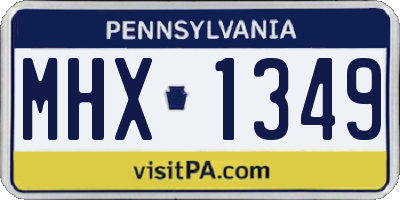 PA license plate MHX1349