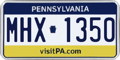 PA license plate MHX1350