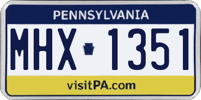 PA license plate MHX1351