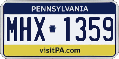 PA license plate MHX1359
