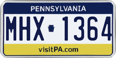 PA license plate MHX1364
