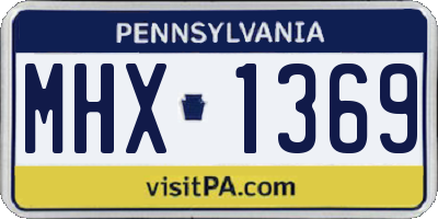 PA license plate MHX1369