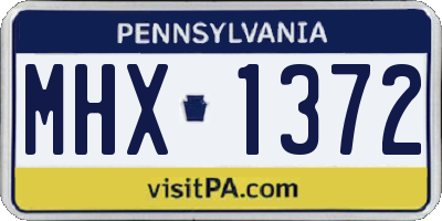 PA license plate MHX1372