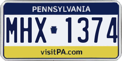 PA license plate MHX1374