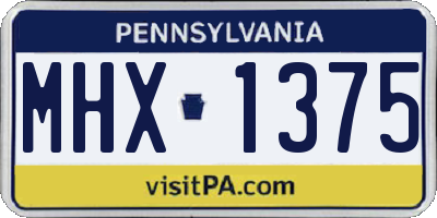 PA license plate MHX1375
