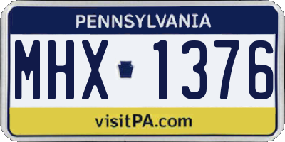 PA license plate MHX1376