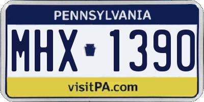 PA license plate MHX1390