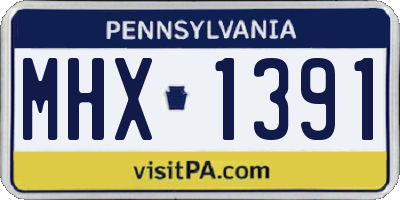 PA license plate MHX1391