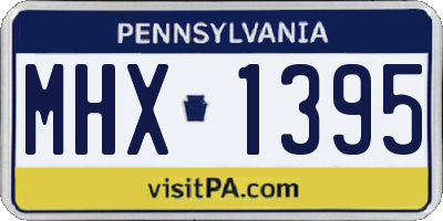 PA license plate MHX1395