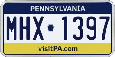 PA license plate MHX1397