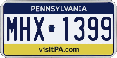 PA license plate MHX1399
