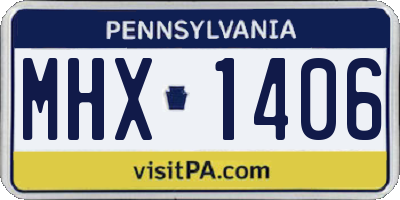 PA license plate MHX1406