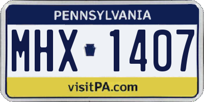 PA license plate MHX1407