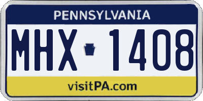 PA license plate MHX1408