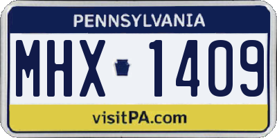 PA license plate MHX1409