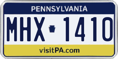 PA license plate MHX1410
