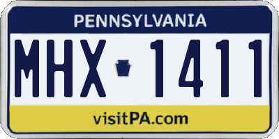 PA license plate MHX1411