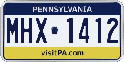 PA license plate MHX1412