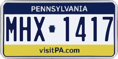 PA license plate MHX1417