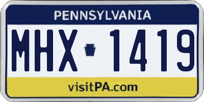 PA license plate MHX1419