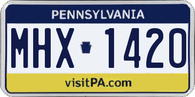 PA license plate MHX1420