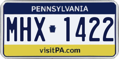 PA license plate MHX1422