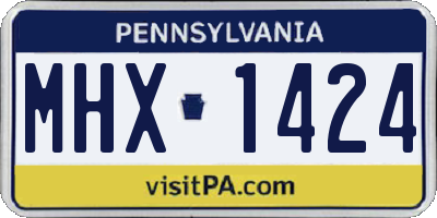 PA license plate MHX1424