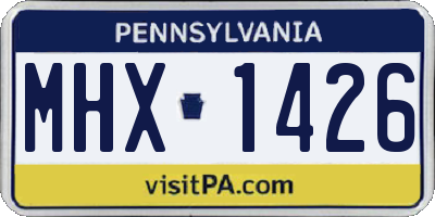 PA license plate MHX1426