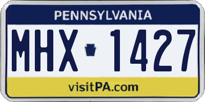 PA license plate MHX1427
