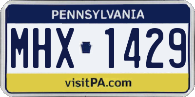 PA license plate MHX1429