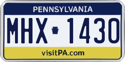 PA license plate MHX1430