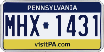 PA license plate MHX1431