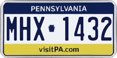 PA license plate MHX1432