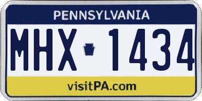 PA license plate MHX1434