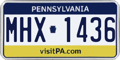 PA license plate MHX1436