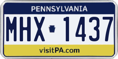 PA license plate MHX1437