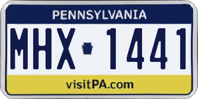 PA license plate MHX1441