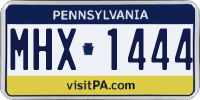 PA license plate MHX1444