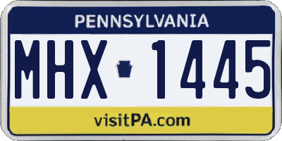 PA license plate MHX1445