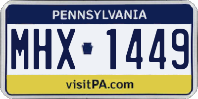 PA license plate MHX1449