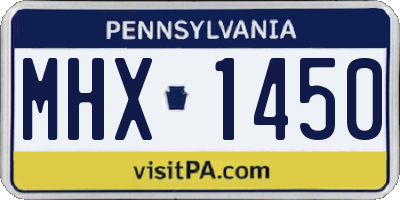 PA license plate MHX1450