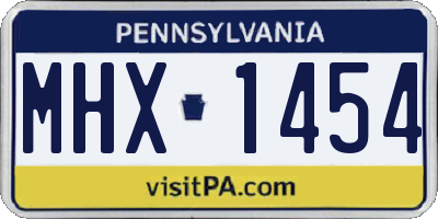 PA license plate MHX1454