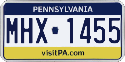 PA license plate MHX1455