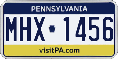 PA license plate MHX1456