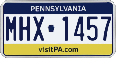 PA license plate MHX1457